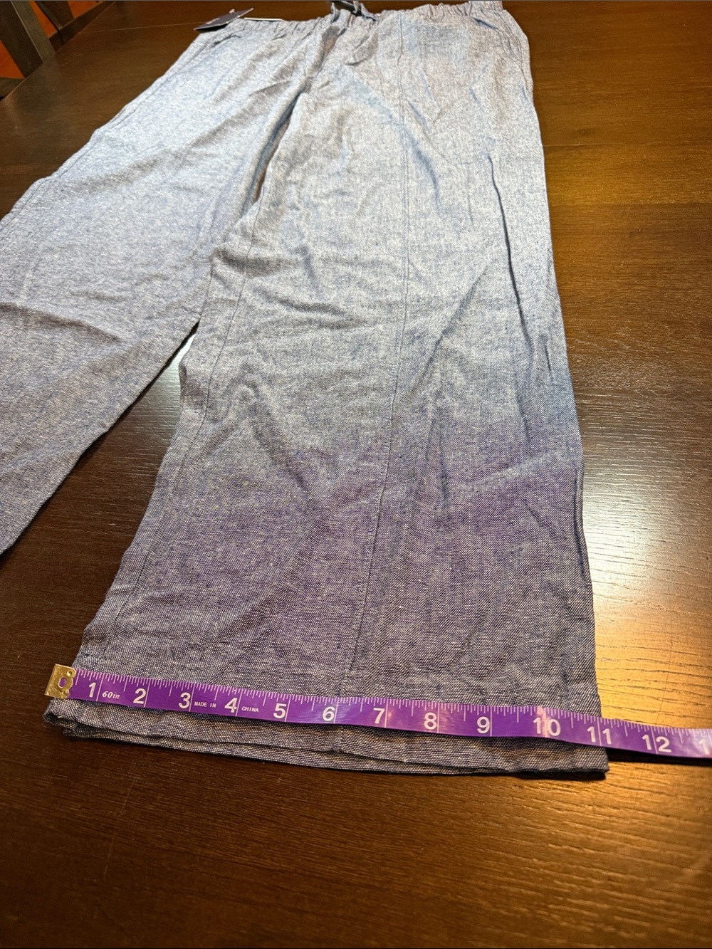 NWT GAP Linen Wide Leg Pants in Heathered Blue Coastal - Picture 2 of 12